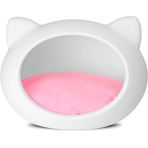 Tudo sobre 'Casa P/ Gatos Cat Cave Branco - Almofada Rosa - Guisa Pet'