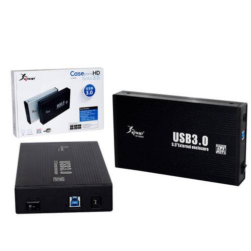 Tudo sobre 'Case para HD Sata 3.5 USB 3.0 Externo Preto Kp-HD004'