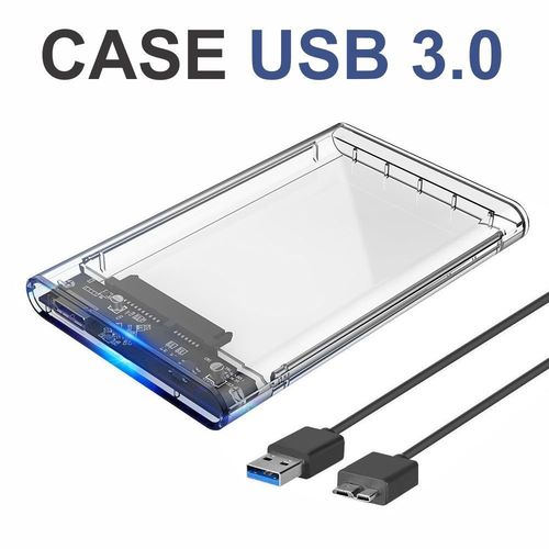 Case USB 3.0 Transparente para HD Sata de 2,5" Exbom Ecase-300
