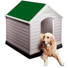 Casinha Desmontável para Cães Keter Dog House, Branco/Verde