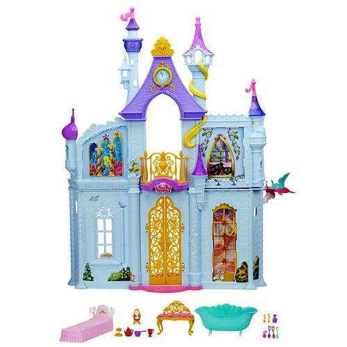 Tudo sobre 'Castelo Casa Palácio Real Gigante com Acessórios e Móveis Princesas Disney - Possui Mais de 90 Centímetros de Altura - Compatível com Boneca Barbie - Hasbro'