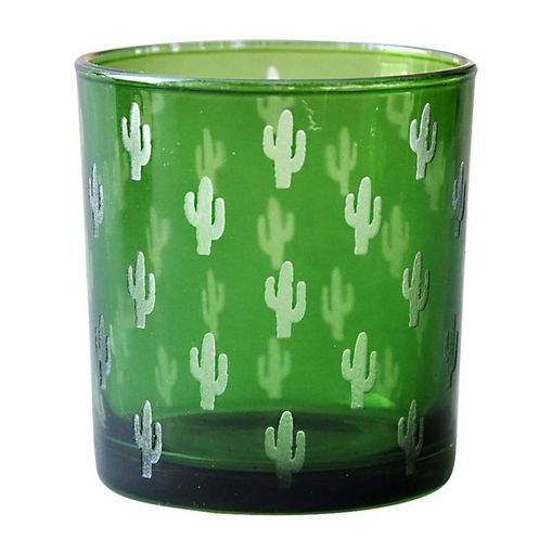 Castiçal de Vidro Verde Cactus Urban
