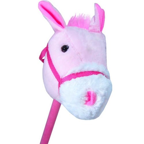 Cavalo de Pelúcia Lovely Toys com Som e Rodas Rosa