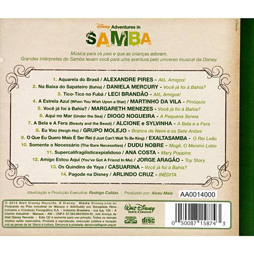 Tudo sobre 'CD Disney Adventures In Samba'