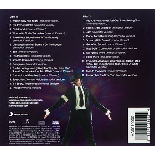 Tudo sobre 'CD Michael Jackson - Immortal - Versão Deluxe (Duplo)'