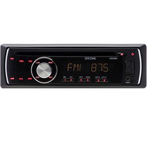 CD Player Automotivo Ícone CD2505 com Rádio AM/FM, MP3, Entradas USB, Auxiliar e para Cartão, Conexão para IPod e Frente Removível