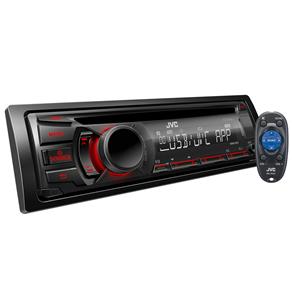 CD Player Automotivo JVC KD-R449 com Rádio AM/FM, Entradas USB e Auxiliar, Conectividade com Android, Frente Destacável e Controle Remoto - Preto