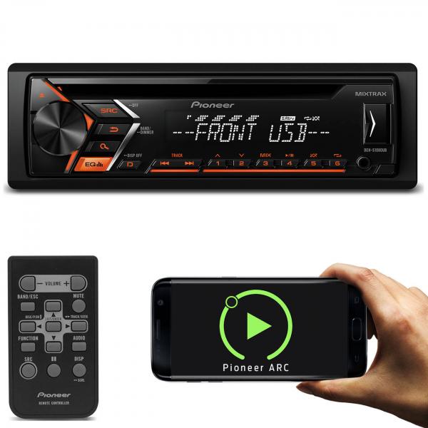 Tudo sobre 'CD Player Automotivo Pioneer DEH-S1080UB 1 Din USB AUX RCA AM FM MP3 Android Mixtrax com Controle'