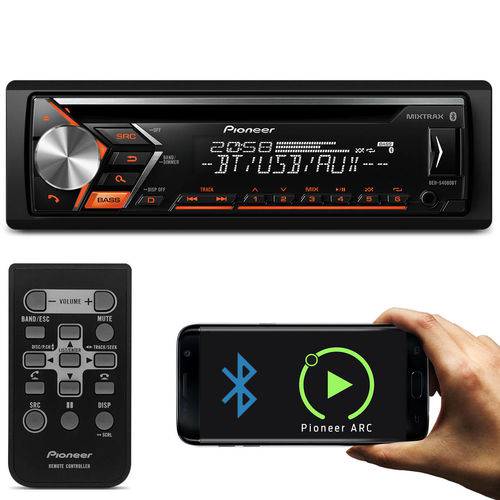 Tudo sobre 'Cd Player Automotivo Pioneer Deh-S4080BT 1 Din Bluetooth USB Aux Rca Fm MP3 Wma Smartphone Mixtrax'