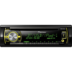 CD Player Automotivo Pioneer DEH-X6580BT - Bluetooth, Controle Remoto, Painel Destacável, Entradas USB, AUX, Interface IPod/iPhone e 2 Saídas RCA