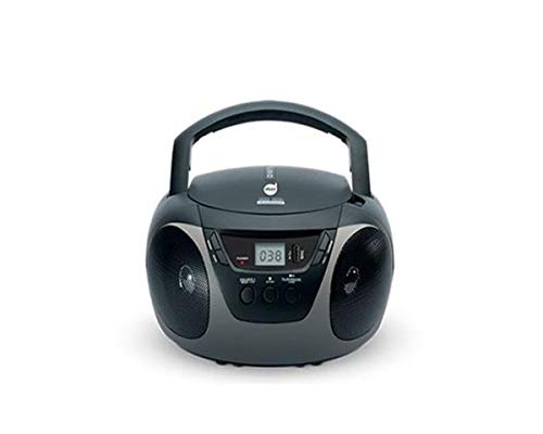 CD Player Portatíl Dazz DZ-651083 com MP3, Entrada USB, Entrada Auxiliar e Rádio 2W - Preto/Prata