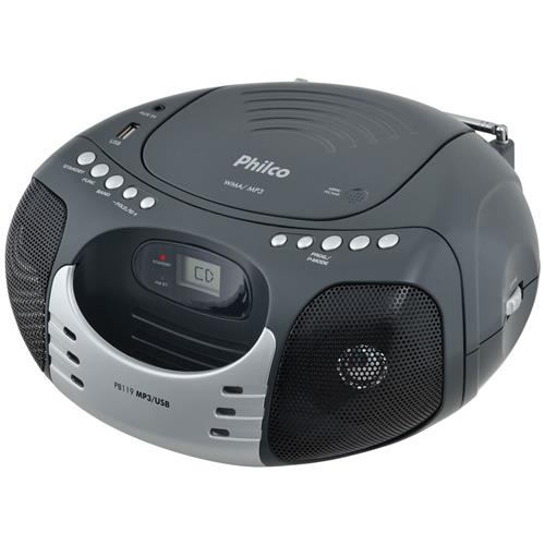 CD Player Portátil Philco PB119 com MP3, Entrada USB e Auxiliar de Áudio 4 W