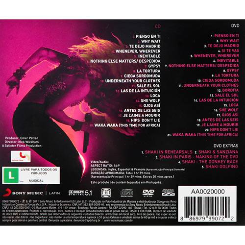 CD Shakira - Live From Paris (CD + DVD)