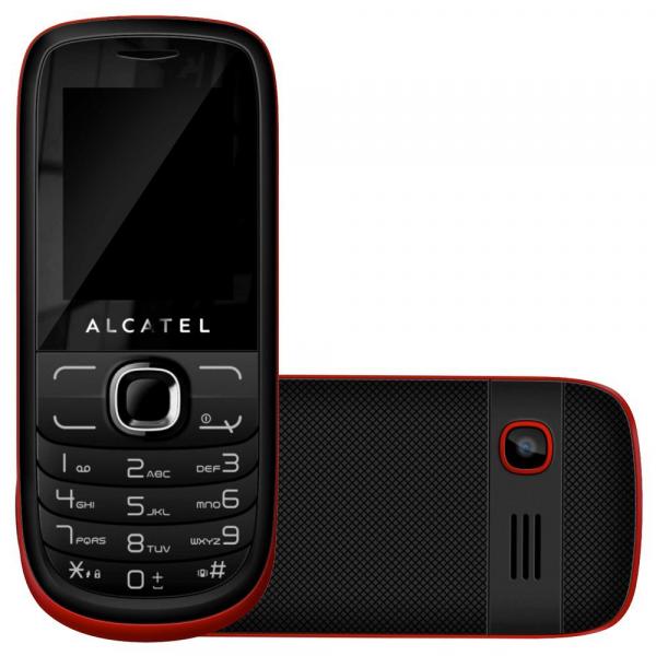 Celular Alcatel OT 316G, Dual Chip, Mp3, Rádio Fm, Tela 1.8" Preto /Vermelho