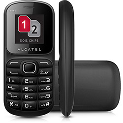 Celular Alcatel OT-217 Desbloqueado - Preto, GSM Dual Chip - Rádio FM, Fone de Ouvido