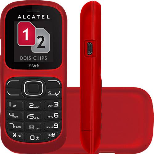 Tudo sobre 'Celular Alcatel OT-217 Desbloqueado. Vermelho. Dual Chipe Memória Interna 1.8MB'
