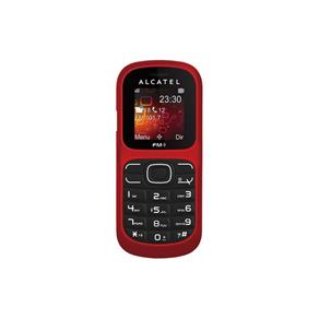 Celular Alcatel OT-217 Vermelho, Dual Chip, Viva Voz, Rádio FM, Jogos, Toques Polifônicos