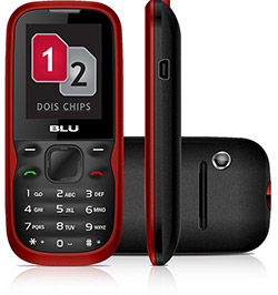 Celular Blu Click Lite, GSM, Vermelho, Dual Chip - Câmera VGA, MP3 Player, Rádio FM
