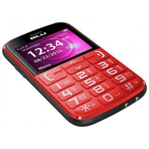 Celular Blu Joy J010 Dual Sim 2G Tela 2.4"Câm.VGA Tecla SOS - Vermelho