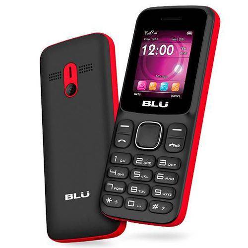 Celular BLU Z4 Z190 2G Dual SIM Tela de 1.8" VGA - Preto/Vermelho