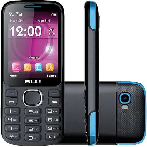 Celular Blu Zoey 2.4 Z070l Dual Chip 2.4 Rádio Fm Câmera Vga - Preto/azul
