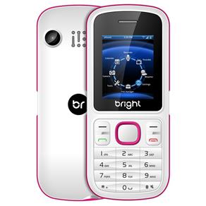 Celular Bright Barra Branco/Rosa, Dual Chip, Câmera, Bluetooth, Rádio FM, MP3