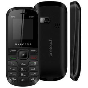 Celular Desbloqueado Alcatel OT307 Trial Chip C/ Câmera VGA, Rádio FM, MP3 e Fone de Ouvido
