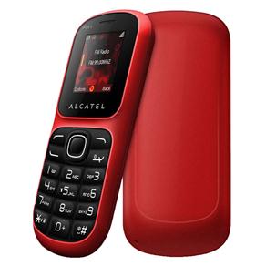 Celular Desbloqueado Alcatel OT217 Vermelho com Dual Chip e Rádio FM