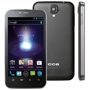 Celular Desbloqueado CCE Mobi SM70 Preto com Dual Chip, Tela 4.3”, Android 4.0, Câmera 5MP, 3G, Wi-Fi, Bluetooth, MP3,FM, GPS, Fone e Cartão 4GB