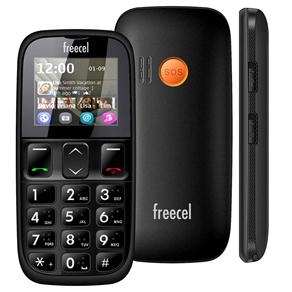 Celular Desbloqueado Freecel Free Vision Preto com Dual Chip, Teclado Braille, Rádio FM, MP3 Player, Bluetooth e Fone de Ouvido