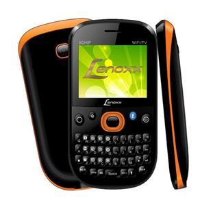 Celular Desbloqueado Lenoxx CX 920 Preto/Laranja com Tela 2.0”, 3 Chips, Câmera VGA, Wi-Fi, Bluetooth, MP3, Rádio FM e TV Analógica