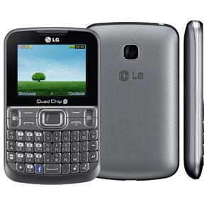 Celular Desbloqueado LG C299 Prata com Quad Chip, Teclado Qwerty, Camera VGA, Radio FM, MP3, Bluetooth e Fone