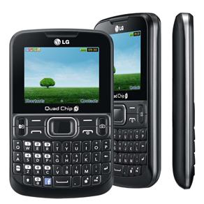 Celular Desbloqueado LG C299 Preto com Quad Chip, Teclado Qwerty, Camera VGA, Radio FM, MP3, Bluetooth e Fone