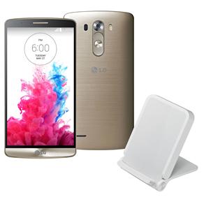 Smartphone LG G3 Dourado com Tela de 5.5”, Android 4.4, Câmera 13MP, 3G/4G, Processador Quad Core 2.45 GHz e Carregador Wireless