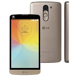 Celular Desbloqueado LG L Prime Dourado com Tela de 5”, Tv Digital, Dual Chip, Android 4.4, Câmera 8MP, Processador Quad Core de 1.3 GHz