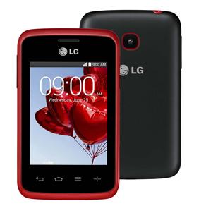 Celular Desbloqueado LG L20 D100 Preto/Vermelho Single Chip com Tela 3”, Android 4.4, Câmera 2MP, 3G, Wi-Fi, Bluetooth e Processador Dual Core 1 GHz