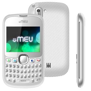 Celular Desbloqueado Meu SN66 Branco com Trial Chip, Tv,Teclado Qwerty, Câmera 2MP, Wi-Fi, Bluetooth, Rádio FM, MP3, Fone e Cartão 2GB