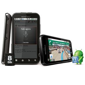 Celular Desbloqueado Motorola Defy Preto C/ Motoblur™, Android 2.1, Touchscreen, Câmera 5MP, Bluetooth, GPS, Wi-Fi, 3G, FM, MP3, Fone e Cartão 8GB