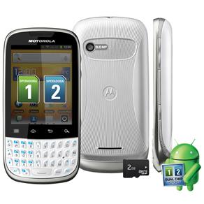 Tudo sobre 'Celular Desbloqueado Motorola Fire XT317 Branco Dual Chip com Câmera 3MP, Android 2.3, Qwerty, MP3, FM, 3G, AGPS, Wi-Fi, Bluetooth, Fone e Cartão 2GB'