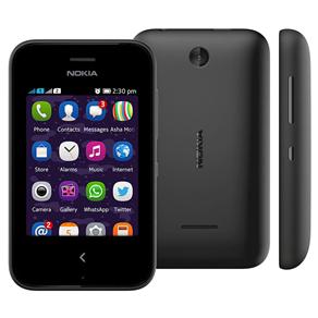 Celular Desbloqueado Nokia Asha 230 Preto com Dual Chip, Câmera 1,3MP, Bluetooth, Rádio FM, MP3 e Fone de Ouvido - Tim