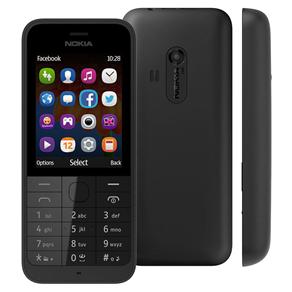 Celular Desbloqueado Nokia Asha 220 Preto com Dual Chip, Câmera 2MP, Bluetooth, Rádio FM, MP3 e Fone de Ouvido - Tim