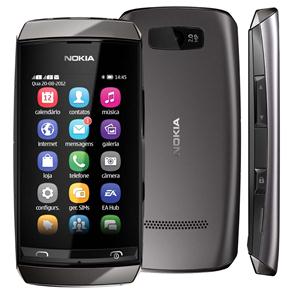 Celular Desbloqueado Nokia Asha 305 Grafite com Câmera 2MP, Dual Chip, Touch Screen, Rádio FM, MP3, Bluetooth, Fone de Ouvido e Cartão 2GB