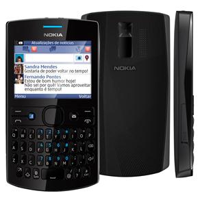 Celular Desbloqueado Nokia Asha 205 Preto com Dual Chip, Câmera VGA, Teclado QWERTY, Rádio FM, MP3 e Fone de Ouvido - Tim