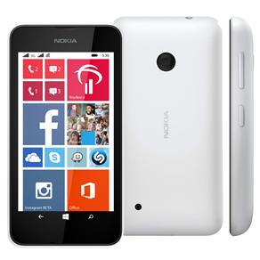 Celular Desbloqueado Nokia Lumia 530 Dual Branco com Windows Phone 8.1, Tela de 4”, Câm. 5MP, 3G, WiFi, Bluetooth, A-GPS e Processador Quad Core - Tim
