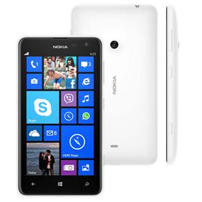 Celular Desbloqueado Nokia Lumia 625 Branco com Windows Phone 8, Tela 4.7”, Processador 1.2GHz Dual Core, Câmera 5MP, 3G, 4G, Wi-Fi e Bluetooth - Tim