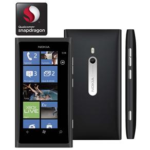 Celular Desbloqueado Nokia Lumia 800 Preto com Windows Phone, Câmera 8MP, Touch Screen, 3G, Wi-Fi, Bluetooth, GPS, Rádio FM, MP3 e Fone de Ouvido