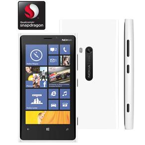 Celular Desbloqueado Nokia Lumia 920 Branco com Windows Phone 8, Tela de 4,5”, Processador Dual Core, Câmera 8,7MP, 3G/4G, Wi-Fi, Bluetooth e A-GPS
