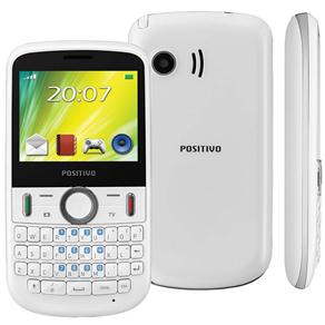 Celular Desbloqueado Positivo P101 Branco com Trial Chip, TV Analógica, Câmera 1.3MP, Rádio FM, MP3/MP4, Bluetooth e Cartão 2GB