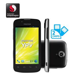 Celular Desbloqueado Positivo S 400 Preto com Dual Chip, Android 4.0, 3G, Câmera 5.0MP, GPS, Wi-Fi, Bluetooth, Rádio FM, MP3/MP4 e Cartão 8GB