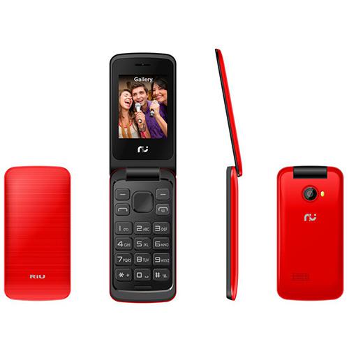 Celular Desbloqueado. Riu Flip 2.4, Vermelho, 2 Chips, Radio